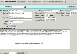 Microsoft Access Contract Management Database Template Lease Contract Management