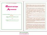 Microsoft Office Contract Templates Construction Agreement Template