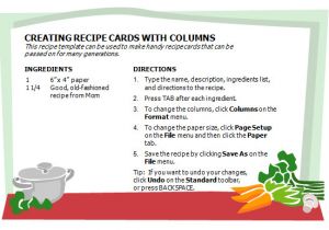 Microsoft Office Cookbook Template Creative Professional Cooking Recipe Card Template Word