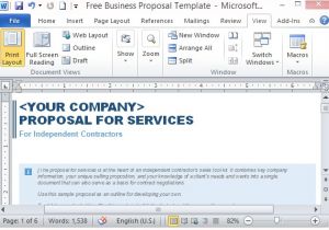 Microsoft Office Proposal Templates Free Free Services Proposal Template