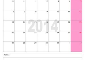 Microsoft Word 2014 Monthly Calendar Template 2014 Monthly Calendar Template
