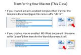 Microsoft Word Macro Enabled Template Introduction to Vba Visual Basic for Applications