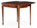 Mid Century Modern Card Table and Chairs American Federal Style Inlaid Mahogany Antique Card Table