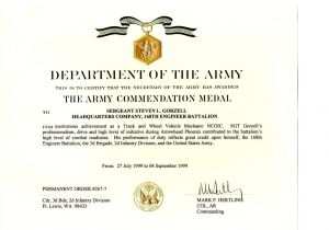 Military Award Certificate Template Template Gold Medal Certificate Template Army Achievement