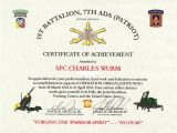 Military Certificate Templates Army Certificates Of Achievement Templates Templates