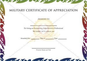 Military Certificate Templates Military Certificate Of Appreciation Template Thumb