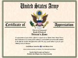 Military Certificate Templates Military Veterans Appreciation Certificates Veterans Day
