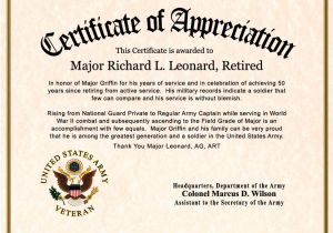 Military Flag Certificate Template Certificate Of Retirement for Civilians Pictures to Pin On