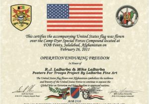 Military Flag Certificate Template Labarba Fine Art Posters for Troops Project