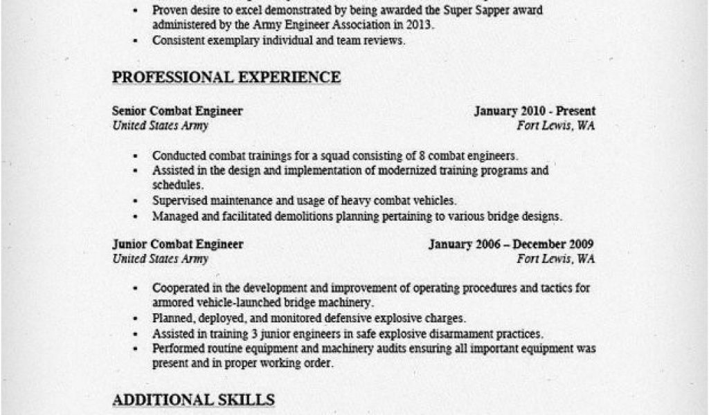 Military Resume Templates How to Write A Military to Civilian Resume ...