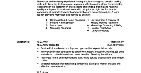 Military Resume Templates Military Resume Examples Best Template Collection