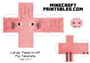 Minecraft Cow Template Minecraft Printable Pig Template Large Page 2