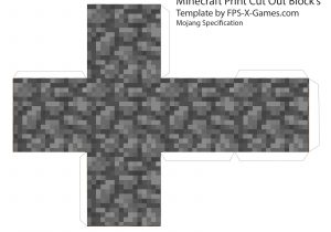 Minecraft Cut Out Templates Minecraft Cobble Block Papercraft Cut Out