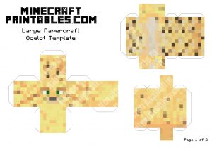 Minecraft Cut Out Templates Ocelot Printable Minecraft Ocelot Papercraft Template