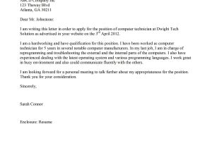 Mining Cover Letter No Experience Sample Cover Letter for Pc Technician