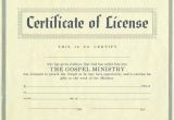 Minister License Certificate Template License for Minister Certificate License Christian