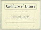 Minister License Certificate Template License for Minister Certificate License Christian