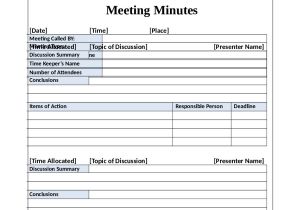 Minute formats Templates Meeting Minutes Template Tryprodermagenix org