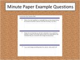 Minute Paper Template How to Improve Library Instruction assessment In Five Minutes