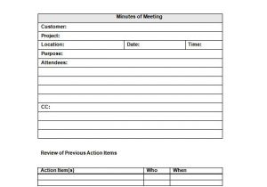 Minute Paper Template Project Meeting Minutes Templates 10 Free Sample