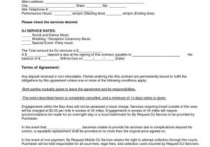 Mobile Dj Contract Template Mobile Dj Contract Dj Service Contract 2011 Current