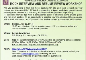 Mock Job Interview Resume Mock Interview Resume Review Workshop Apawla