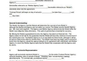 Model Management Contract Template Booking Agent Contract Template 9 Download Free
