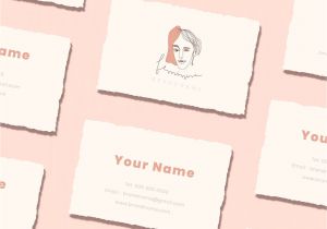Modern Business Name Card Design Download Premium Vector Of Pink Feminine Name Card Vector