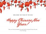Modern Chinese New Year Card White and Red Lanterns Chinese New Year Card Templates by