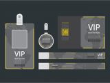 Modern Id Card Design Template Vip Pass Id Card Template Vip Pass for event Template Flat