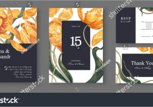 Modern Invitation Card for Wedding Botanical Wedding Invitation Card Template Design Stock