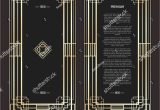 Modern Kitchen Diva Menu Card Vector Geometric Cards In Art Deco Style Light Golden