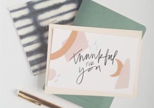 Modern Thank You Card Set Thankful for You Card 16 Pt Premium Paper soft touch Paper