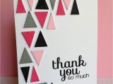 Modern Thank You Card Set Triangle Filled Thanks Tarjetas De Cumpleaa Os Hechas A