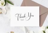 Modern Thank You Card Template Calligraphy Wedding Thank You Card Template Black and White