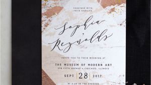 Modern Wedding Invitation Card Design Modern Abstract Wedding Invitation In Rose Gold