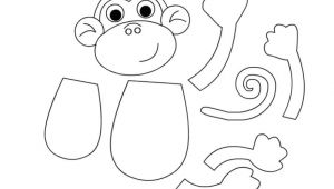Monkey Body Template Crafts Actvities and Worksheets for Preschool toddler and