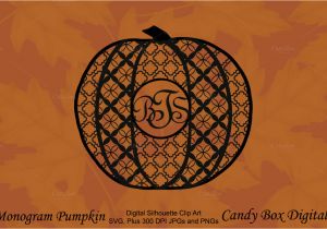 Monogram Pumpkin Templates Monogram Pumpkin Silhouette Patterns On Creative Market