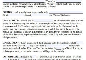 Month to Month Contract Template 7 Sample Roommate Rental Agreement form Examples In