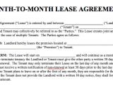 Month to Month Contract Template Basic Rental Agreement In A Word Document for Free