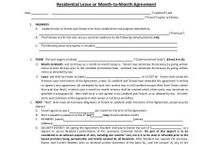 Month to Month Contract Template Month to Month Lease 8 Free Pdf Word Download