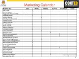 Monthly Marketing Calendar Template Marketing Strategy for Restaurant Bar