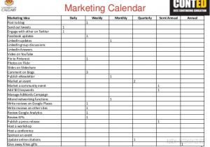 Monthly Marketing Calendar Template Marketing Strategy for Restaurant Bar