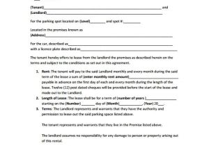 Monthly Parking Contract Template Sample Parking Lease Template 9 Free Documents Download
