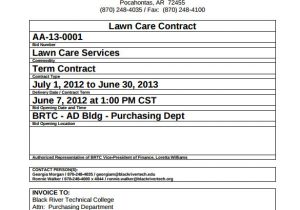 Monthly Service Contract Template Lawn Service Contract Template 11 Download Documents In