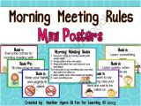 Morning Meeting Lesson Plan Template Morning Meeting Classroom Rules Mini Posters From Fun