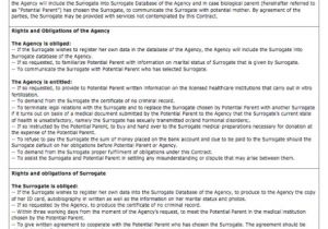Mother Agency Contract Template Surrogate Mother Contract Example