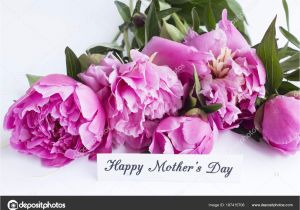 Mother Day Greeting Card Design Happy Mother S Day Greeting Card with Pink Peonies Stock