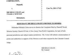 Motion to Dismiss with Prejudice Template Colon Motion to Dismiss Wmscog Vs Colon Newton Va 2011