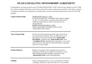 Motorsport Sponsorship Contract Template Team Losi Racing Sponsorship Agreement Chainimage